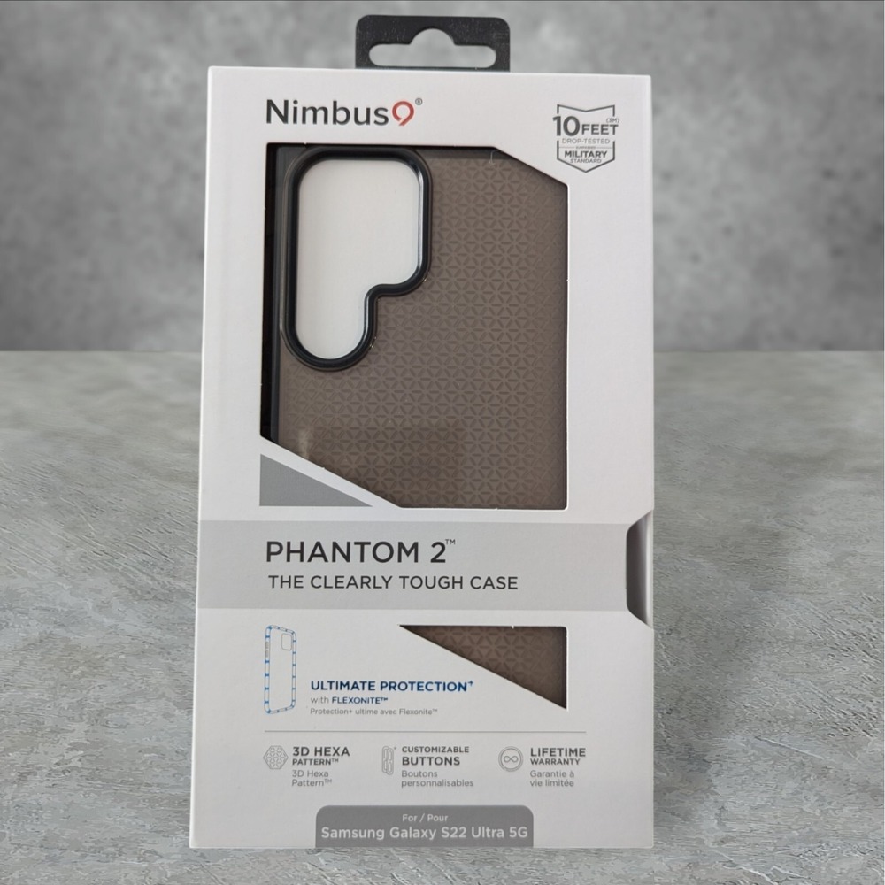 Nimbus9 Phantom 2 Case for Samsung Galaxy S22 Ultra 5G 3D Hexa Gray W6